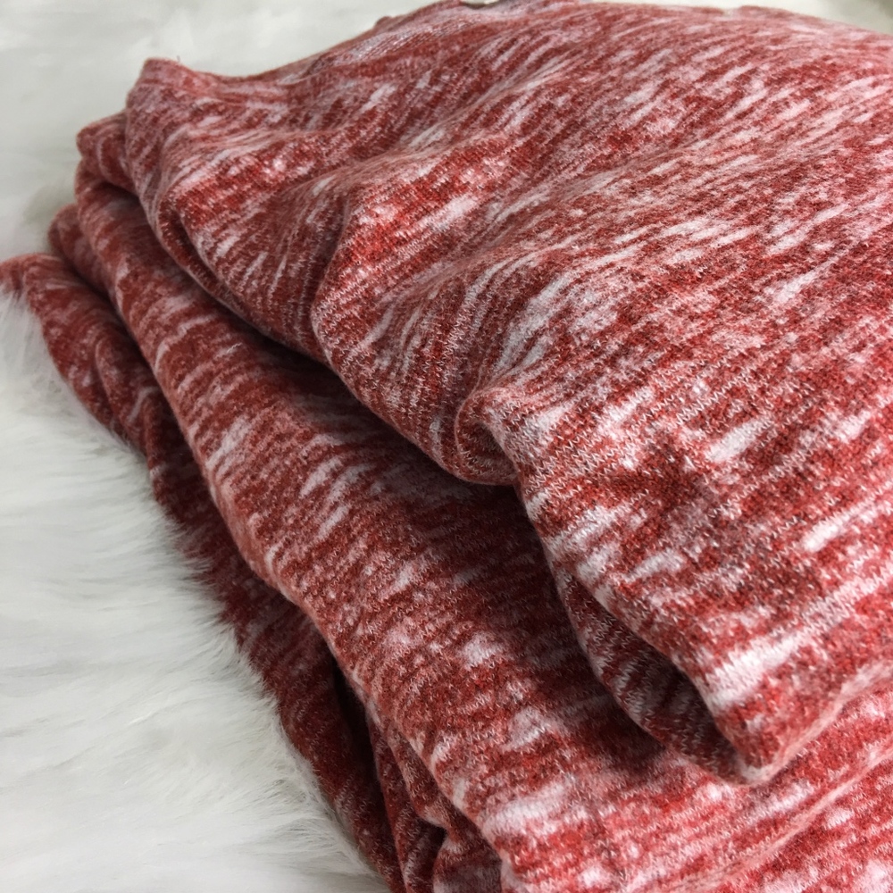 New! Burnt Orange Double Layer Bell Sleeve Sweater - Picture 6 of 7